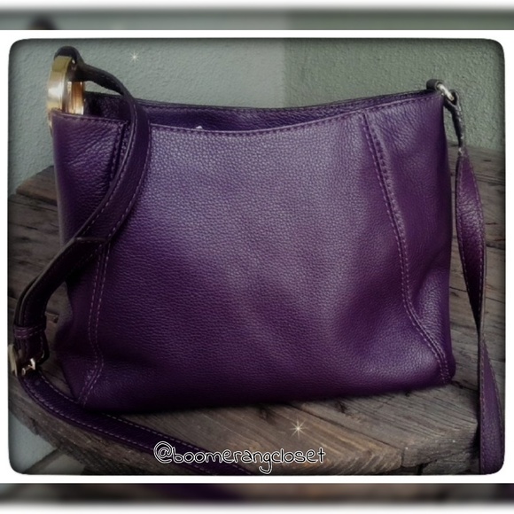 Michael Kors Handbags - Vintage, Purple Leather Michael Kors Crossbody